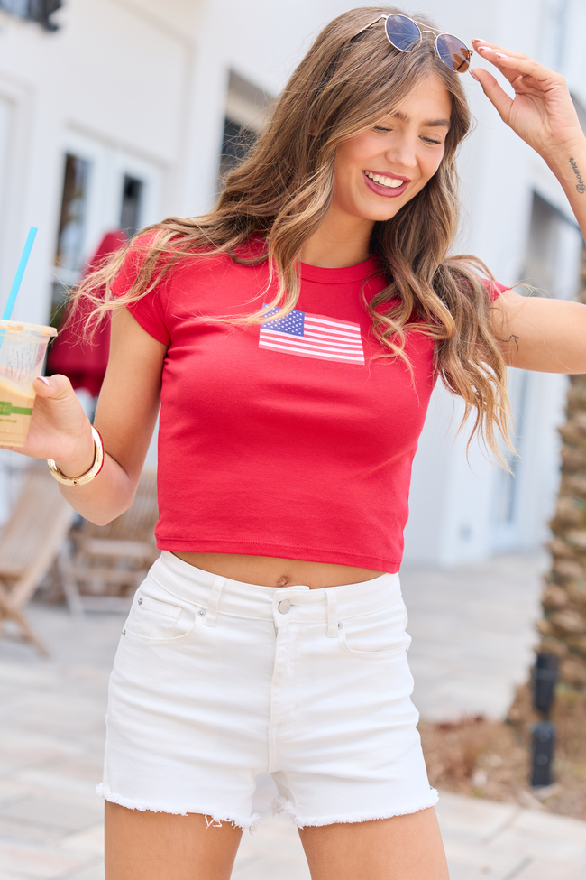 American Flag Red Baby Graphic Tee