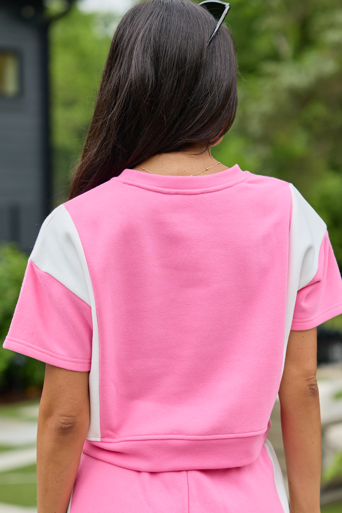 Brooke Pink Colorblock Sweatshirt