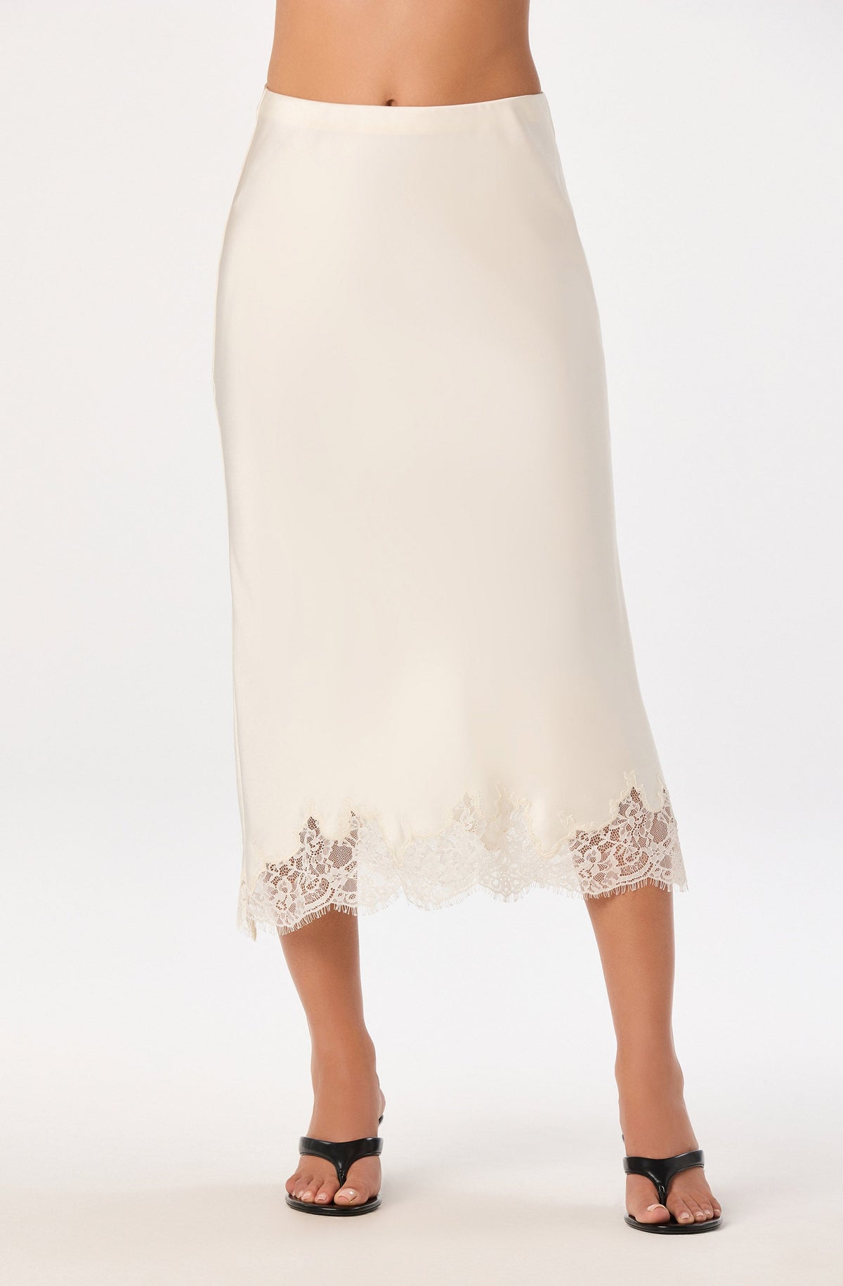 Blossom Lace Hem Midi Skirt