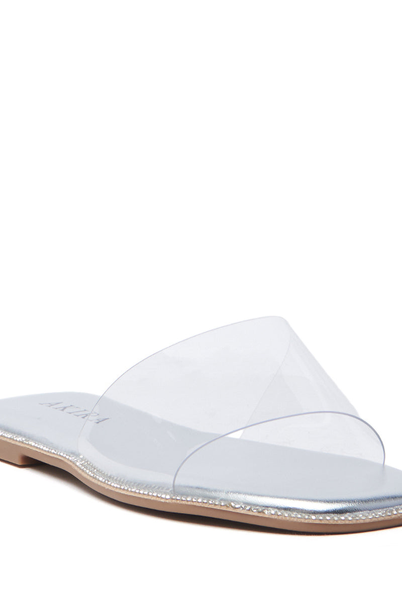 AKIRA BENNU SILVER CLEAR PVC FLAT SANDAL