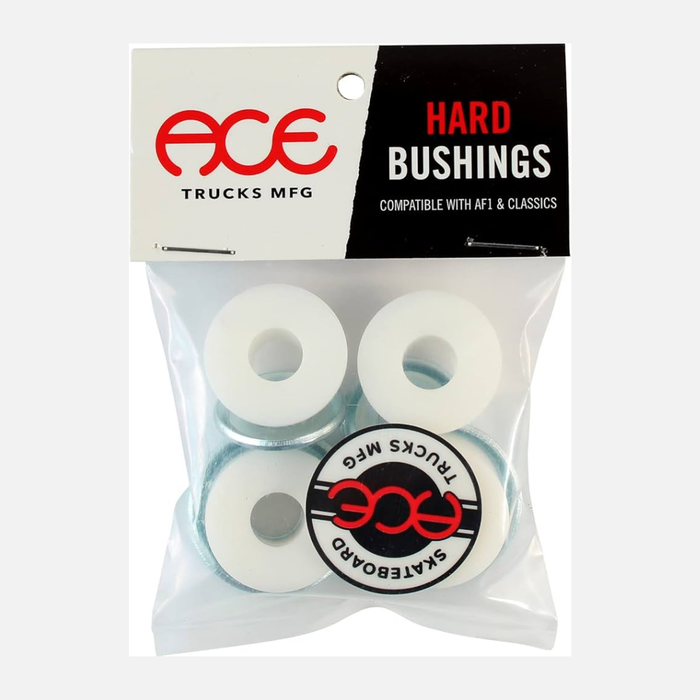 Packaged hard bushings with ACE Trucks MFG branding on a white background