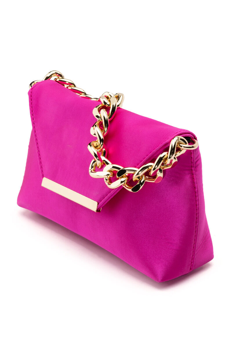 ADELE FUCHSIA SATIN PURSE