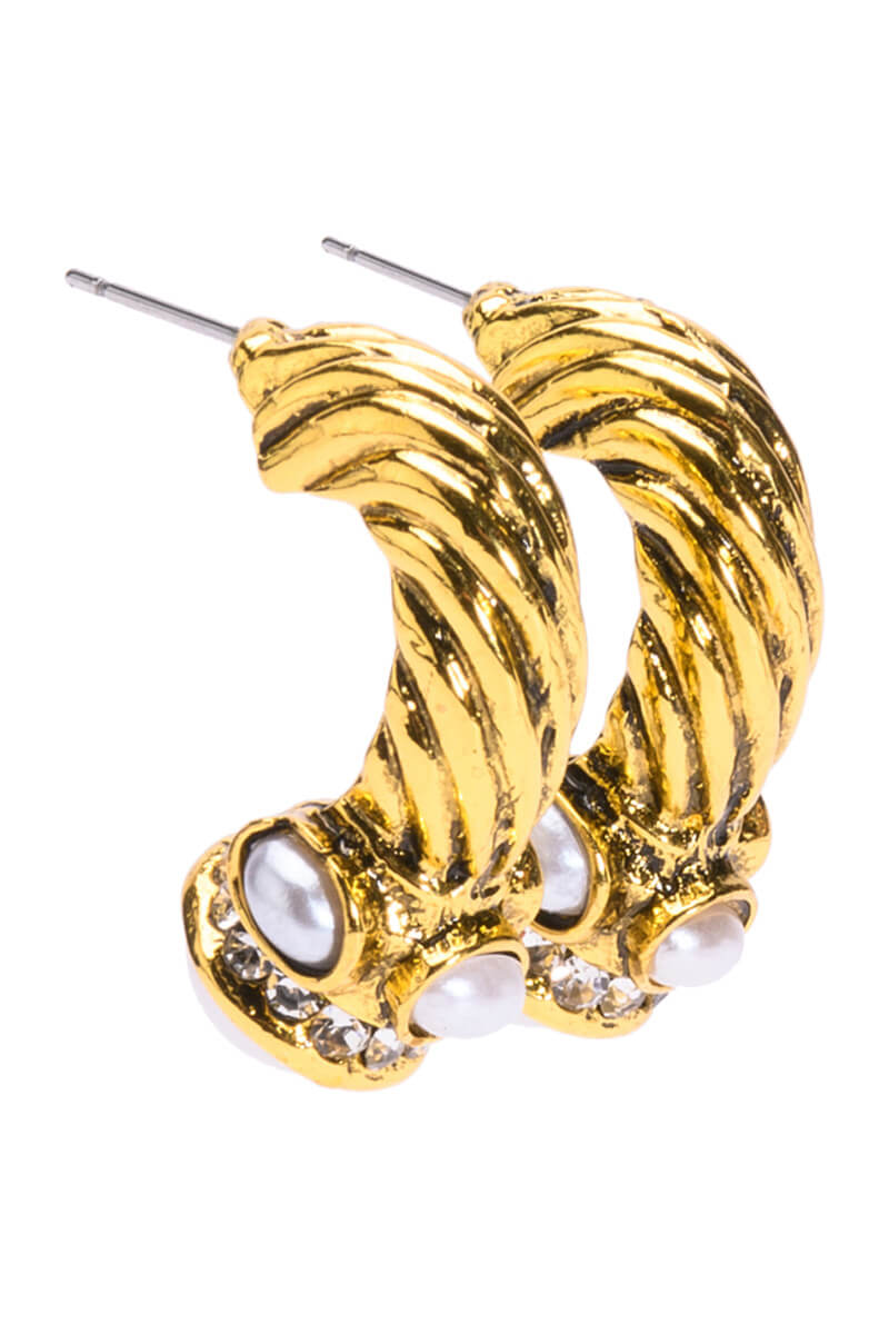 ADELE EMBELLISHED HALF HOOPS