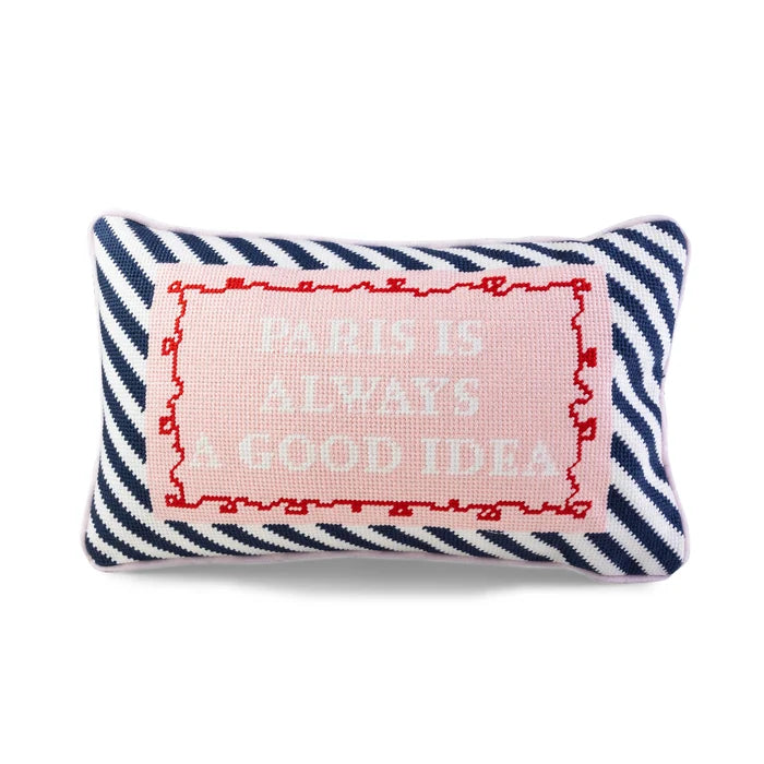 Paris Needlepoint Pillow - The New York Public Library Shop