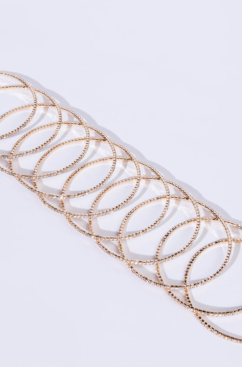 10 RHINESTONE MEMORY WIRE BANGLE