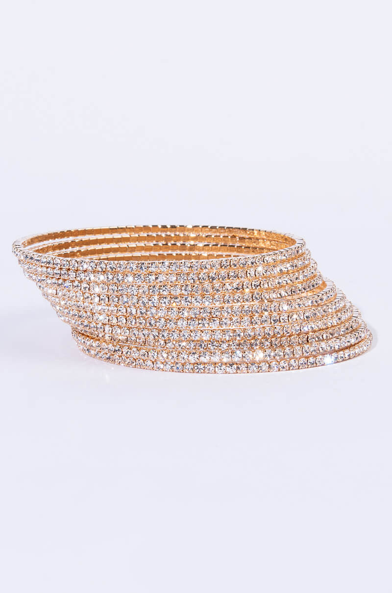 10 RHINESTONE MEMORY WIRE BANGLE