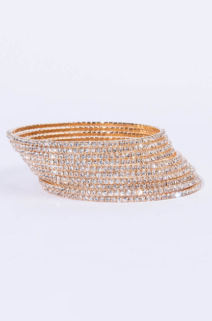 10 RHINESTONE MEMORY WIRE BANGLE