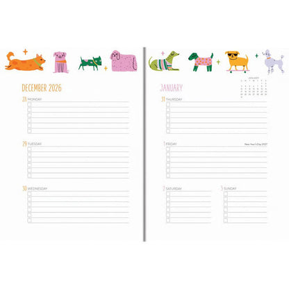 17-Month Furry Friends 2027 Softcover Planner
