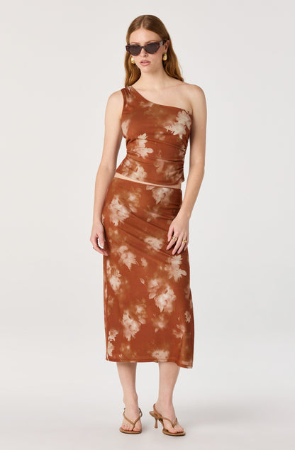Adalee One-Shoulder Ruched Crop Top