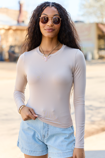 Andie Taupe Long Sleeve Tee SALE
