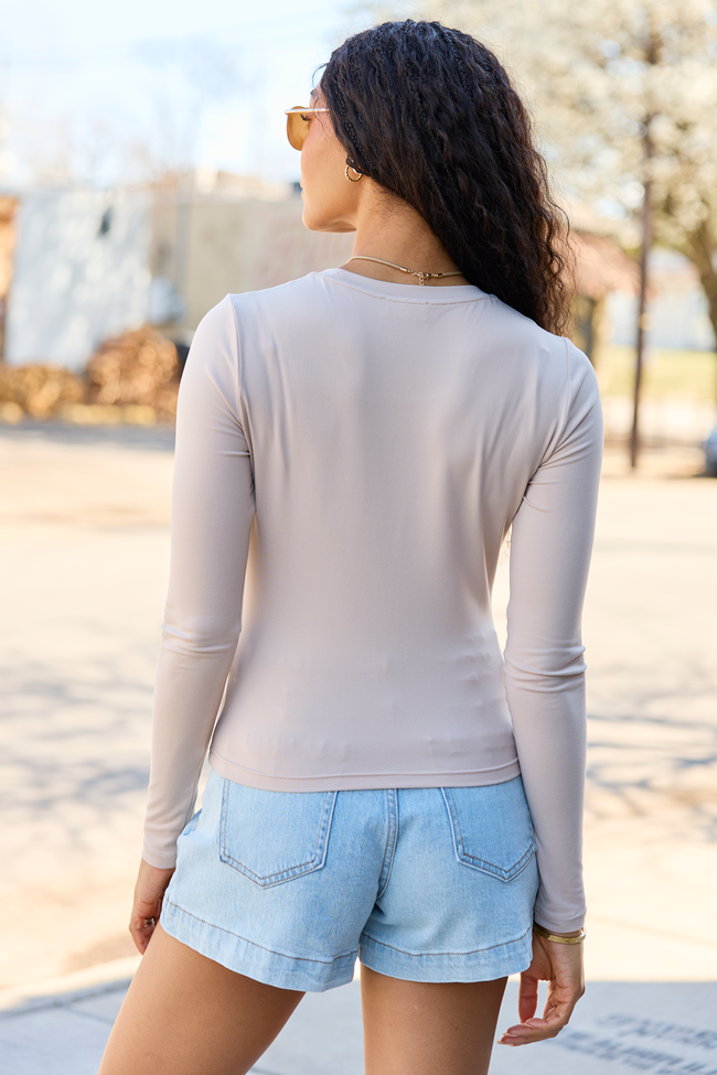 Andie Taupe Long Sleeve Tee SALE