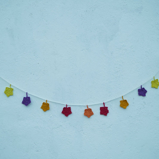 Colorful Leaf Toran | Handmade Crochet Festival Decoration | Artisan Made In India | Eco-Friendly| 100% Cotton |Taran