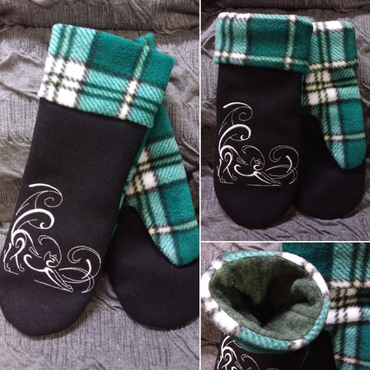 Embroidered Fleece Mittens~Cape Breton Tartan