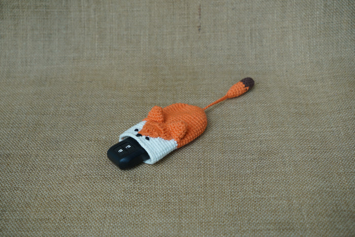 Fox Key Cover | Handmade Crochet Festival Decoration | Artisan Made In India | Eco-Friendly| 100% Cotton |