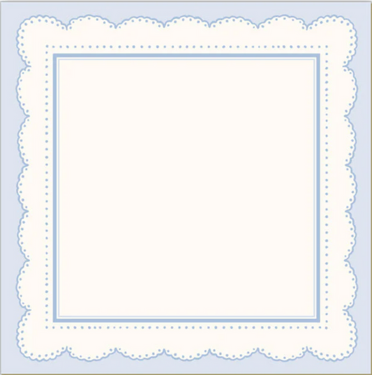 French Blue Scallop Border Luxe Notepad