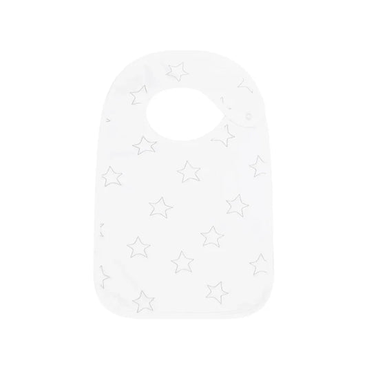 Grey Stars Print Feeding Bib