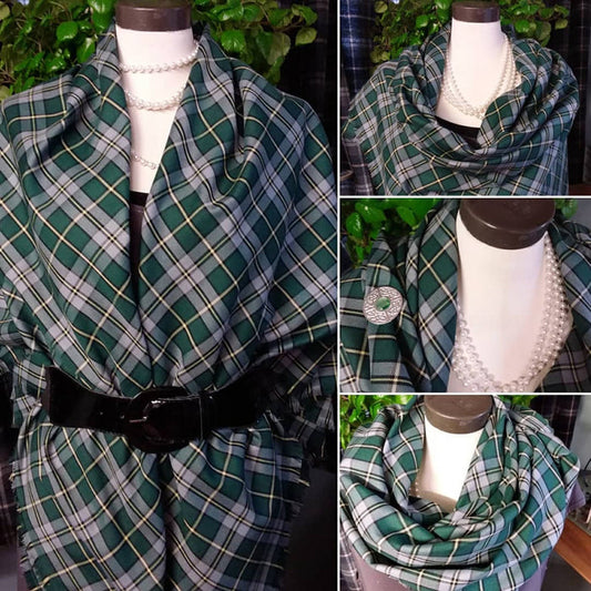 Half Shawl~ 100% Wool Tartan