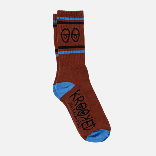 Krooked Eyes Socks Dark Red / Blue / Black