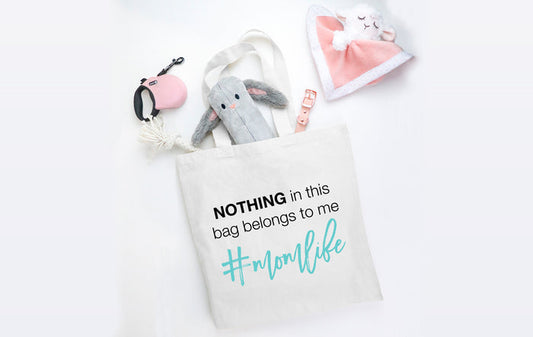 Mom Life Canvas Tote | Not My Stuff Bag | Everyday Carry-All | Reusable Canvas Tote for Moms