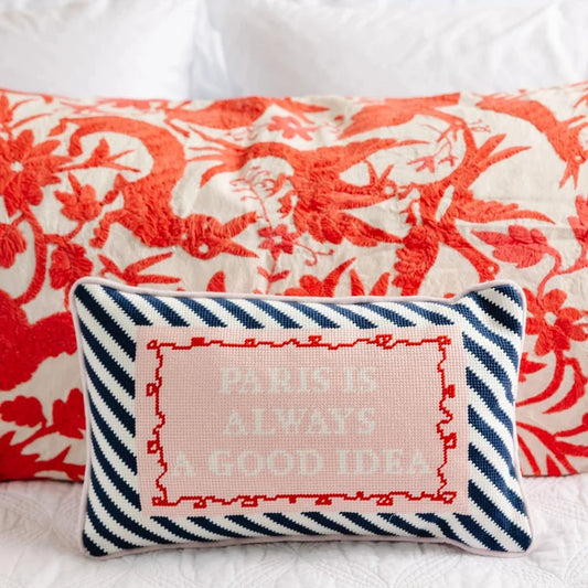 Paris Needlepoint Pillow - The New York Public Library Shop