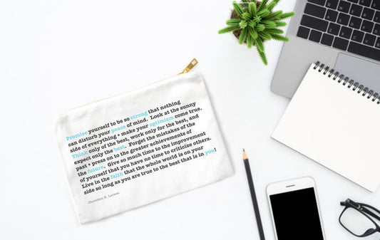 Promise Yourself Canvas Pouch | Everyday Essentials Organizer | Gift for Women