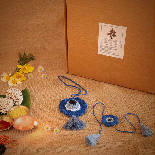 Rakhi | Evil Eye Bunting | Rakshabandhan | For Kids & Adults | Artisan Made In India | 100% Cotton | Crochet, Handcrafted  | Gifting | Rauli and Chawal | Sweets | Gifting