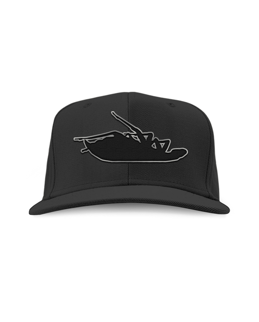 Silver Blackout Snapback Hat