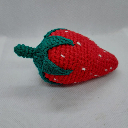 Strawberry  Soft Plush Toy | Toys For Kids | Handmade Infant Soothe Toys | Artisan Made In India | Amigurumi Toys | 100% Cotton | Crochet Cuddle Toys