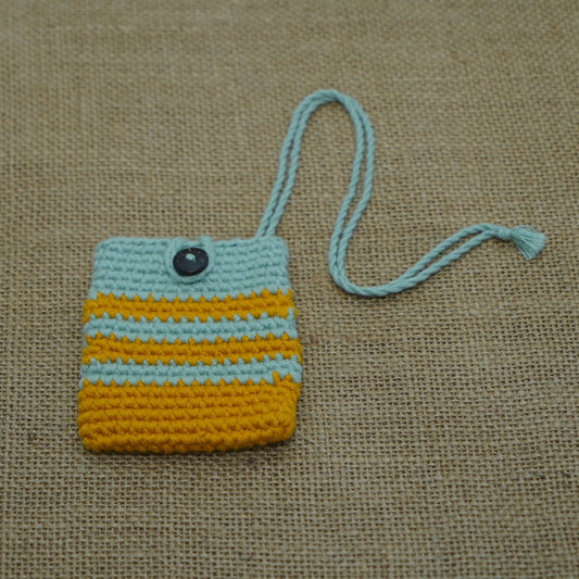 Stripe Airpod Cover | Handmade Crochet Festival Decoration | Artisan Made In India | Eco-Friendly| 100% Cotton |