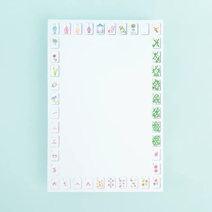 Sunset Mahjong Tiles Border Notepad