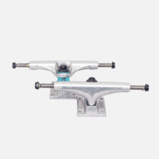 Skateboard truck assembly on a white background