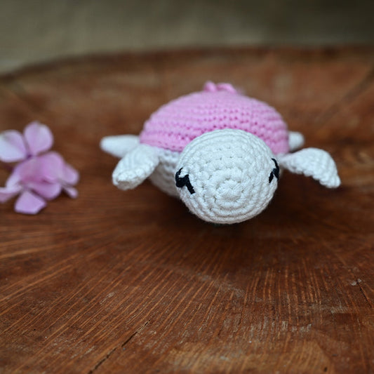 Turtle Soft Plush Toy | Toys For Kids | Handmade Infant Soothe Toys | Artisan Made In India | Amigurumi Toys | 100% Cotton | Crochet Cuddle Toys