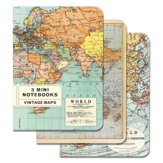 World Maps Mini Notebooks Set - The New York Public Library Shop